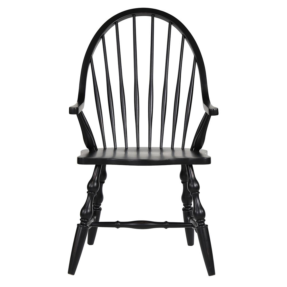 Black Cherry Selections Windsor Spindleback Dining Chair with Arms. Picture 1
