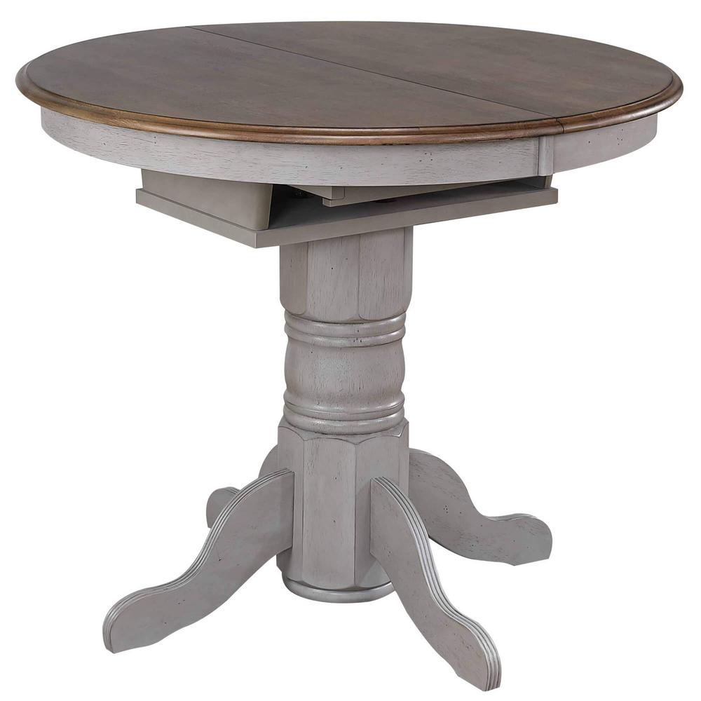 Country Grove 42" Round to 60" Oval Extendable Pub Table. Picture 1
