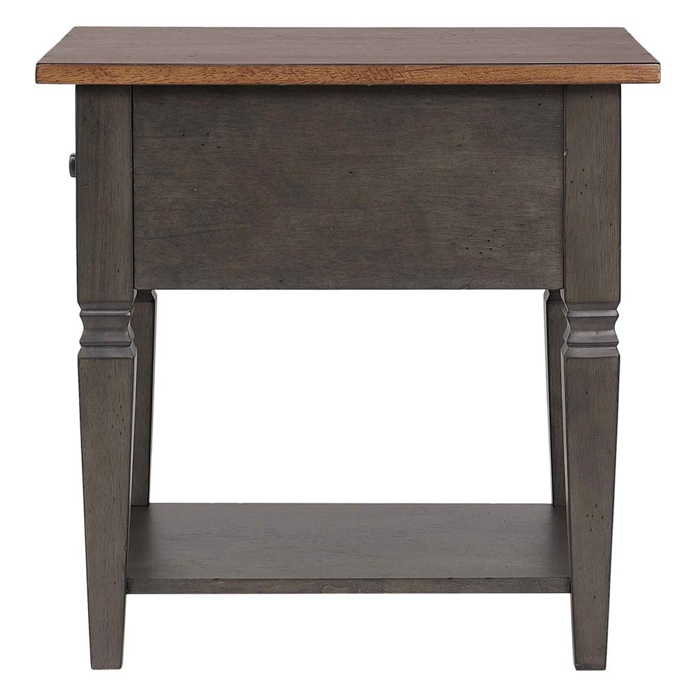 End Table | Distressed Brown and Ash Gray Solid Wood. Picture 3