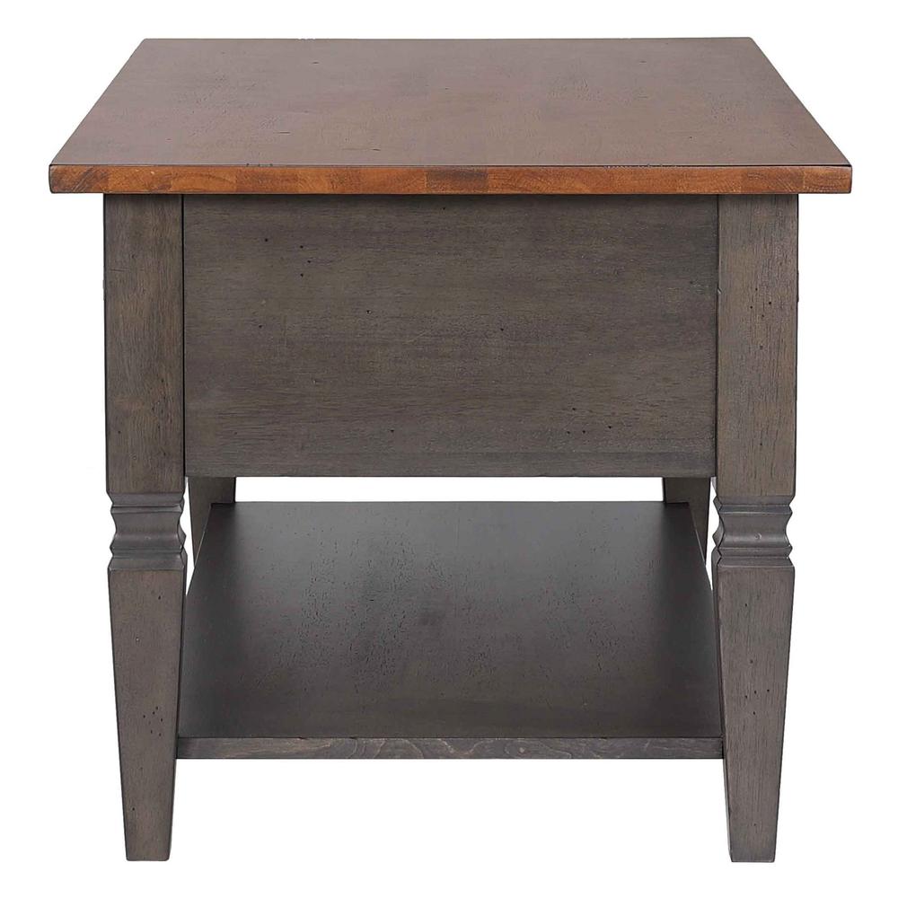 End Table | Distressed Brown and Ash Gray Solid Wood. Picture 6