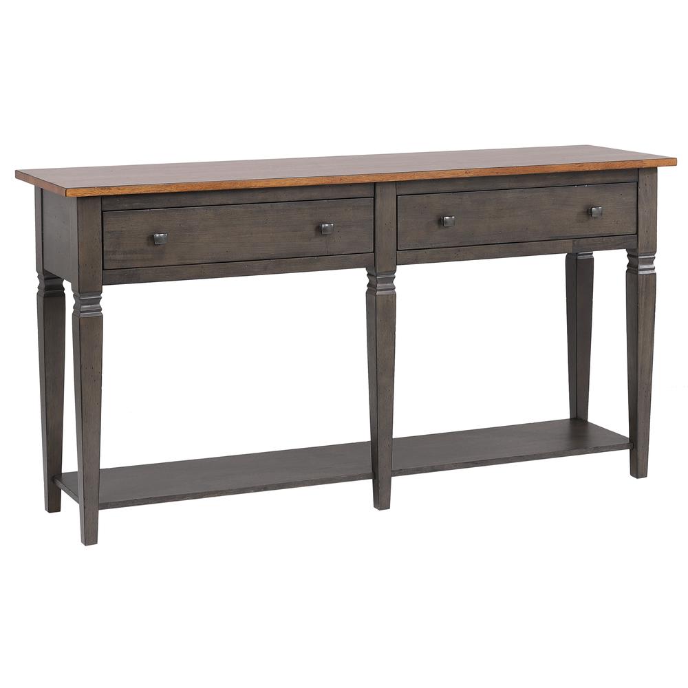 Sofa Table | Distressed Brown and Ash Gray Solid Wood. Picture 9