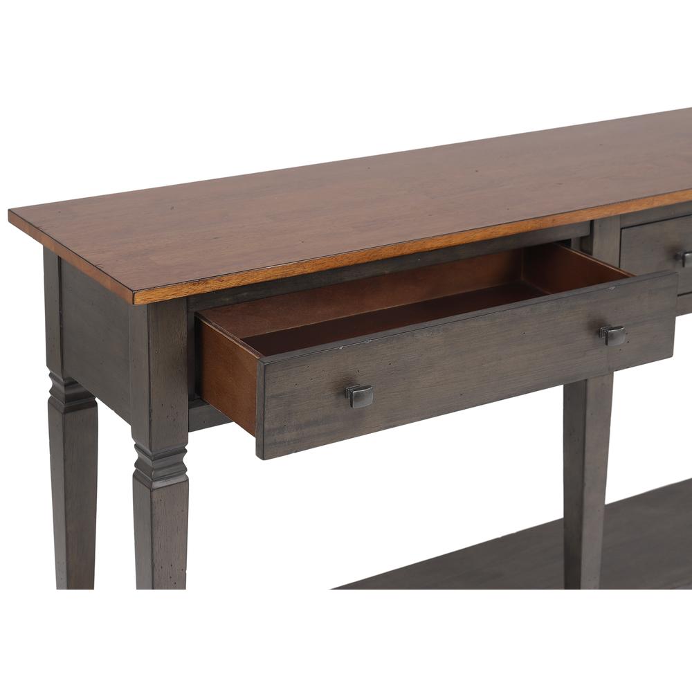 Sofa Table | Distressed Brown and Ash Gray Solid Wood. Picture 4