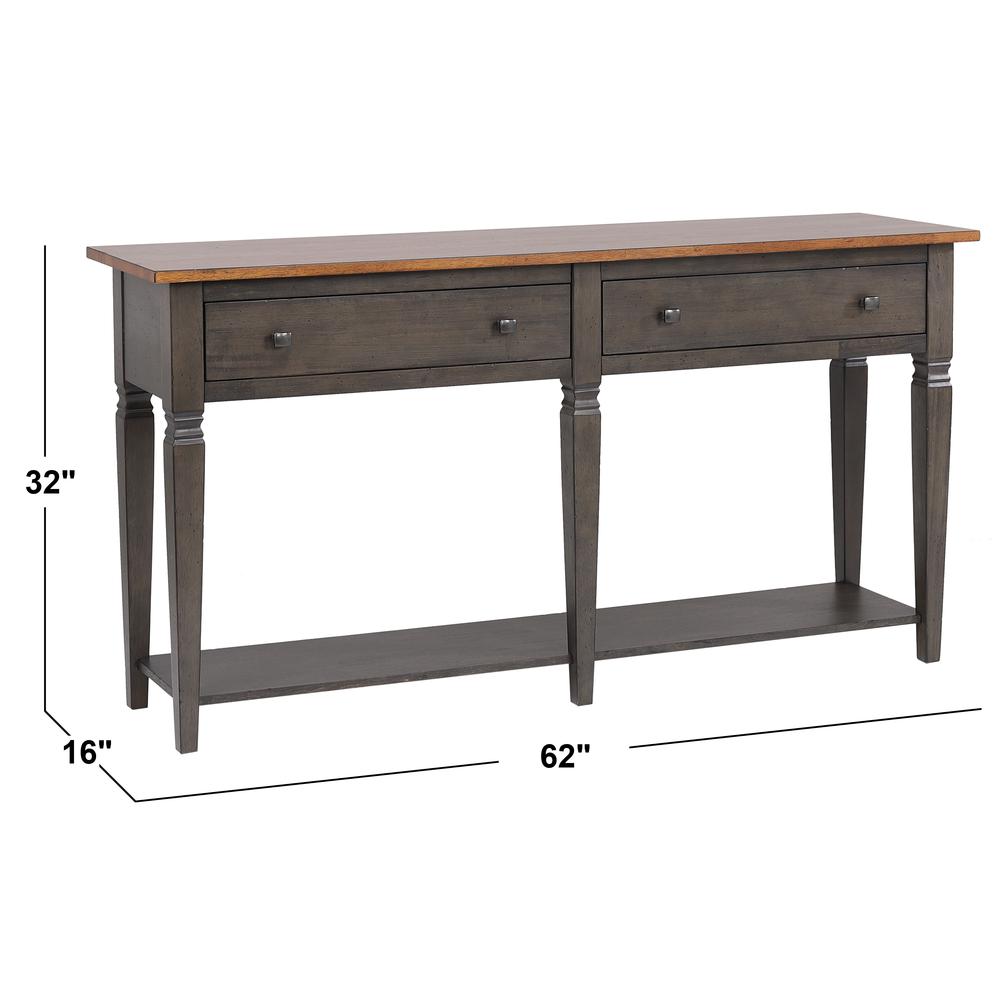 Sofa Table | Distressed Brown and Ash Gray Solid Wood. Picture 8