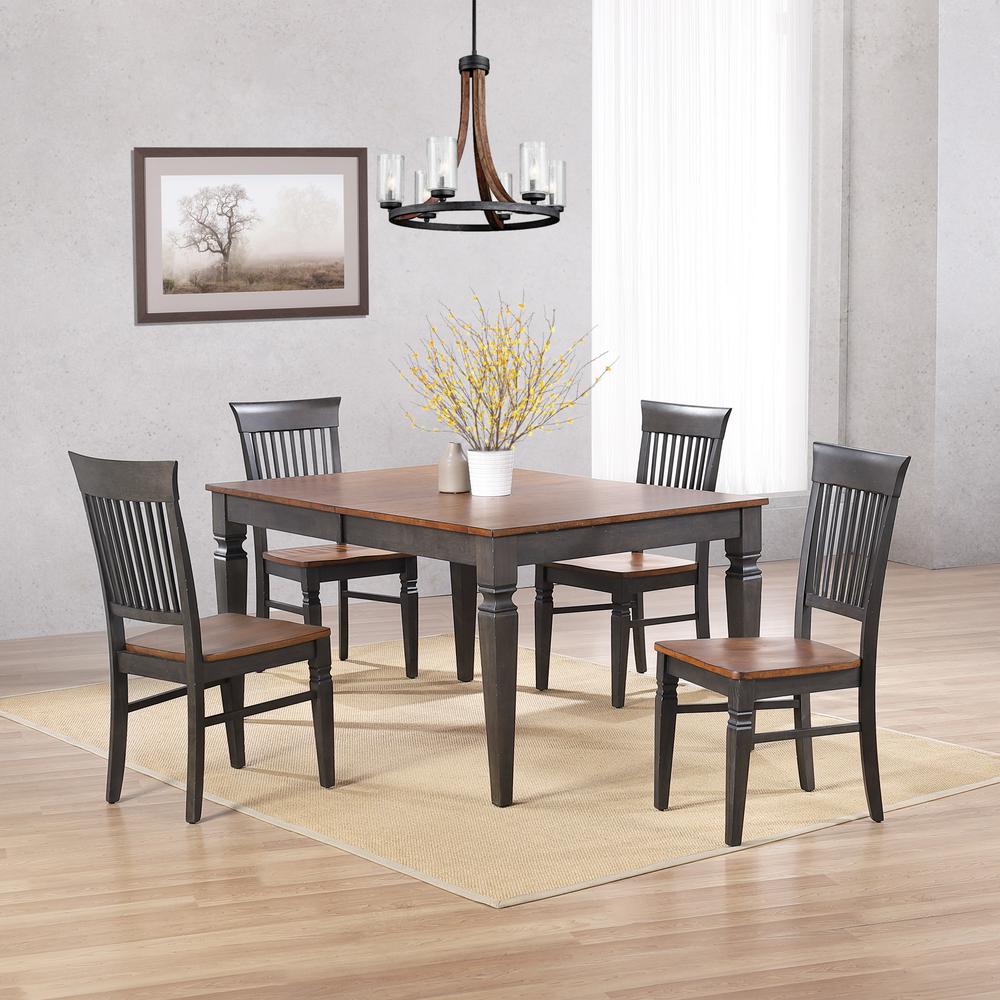 60-78" Rectangular Expandable Butterfly Leaf Dining Table Set with 4 Chairs. Picture 3