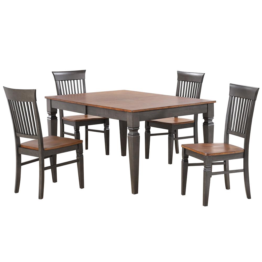 60-78" Rectangular Expandable Butterfly Leaf Dining Table Set with 4 Chairs. Picture 2