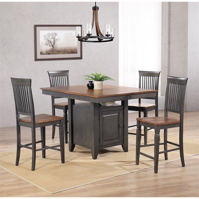 5 Piece Counter Height Extendable 42-54" Pub Dining Room Kitchen Bistro Table. Picture 1