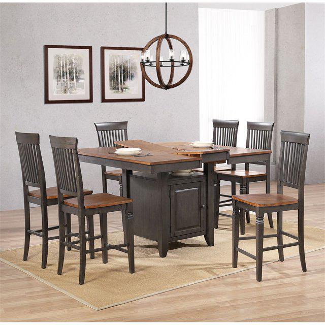 5 Piece Counter Height Extendable 42-54" Pub Dining Room Kitchen Bistro Table. Picture 1
