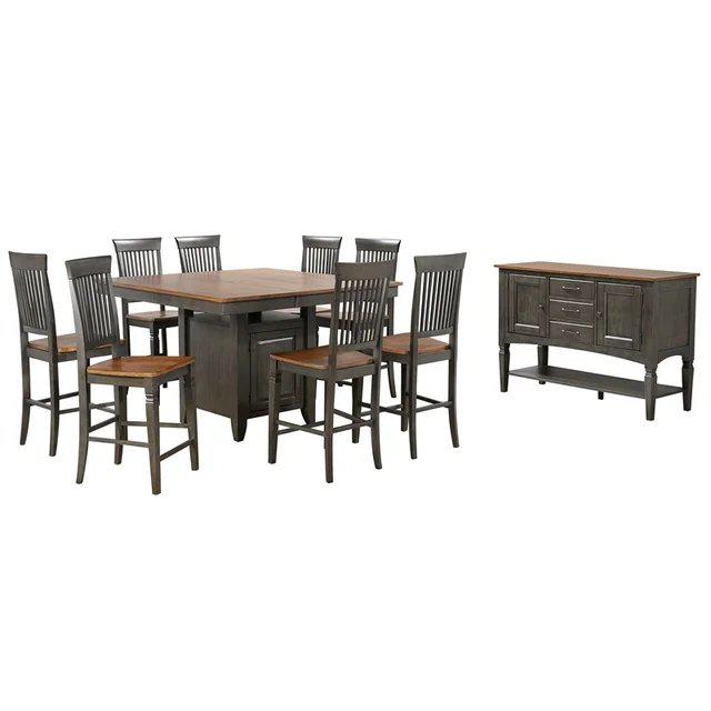 5 PC Counter Height Extendable 42-54" Pub Dining Table Set with. Picture 4