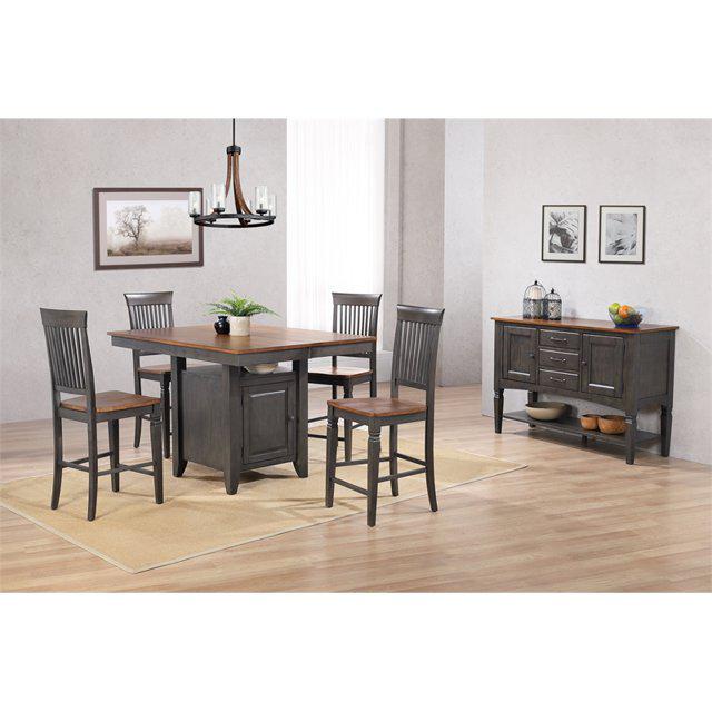 5 PC Counter Height Extendable 42-54" Pub Dining Table Set. Picture 1