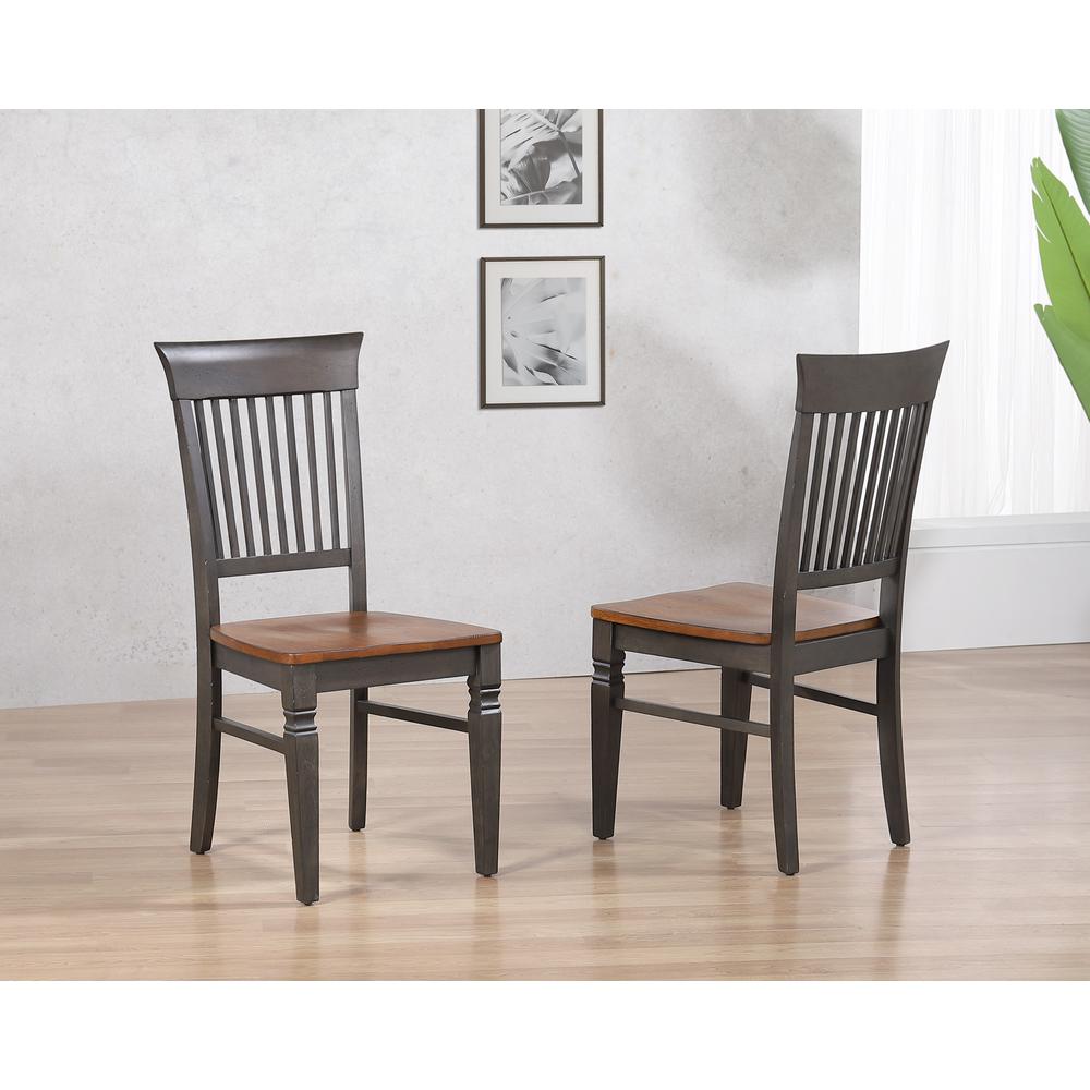 Slat Back Dining Armless Side Chairs | Set of 2. Picture 1