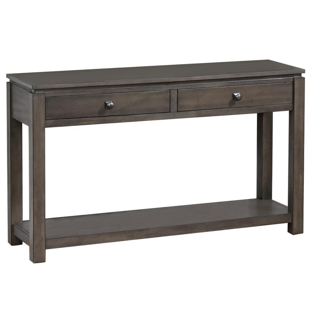 Shades of Gray Sofa Console with Drawers and Shelf. Picture 3