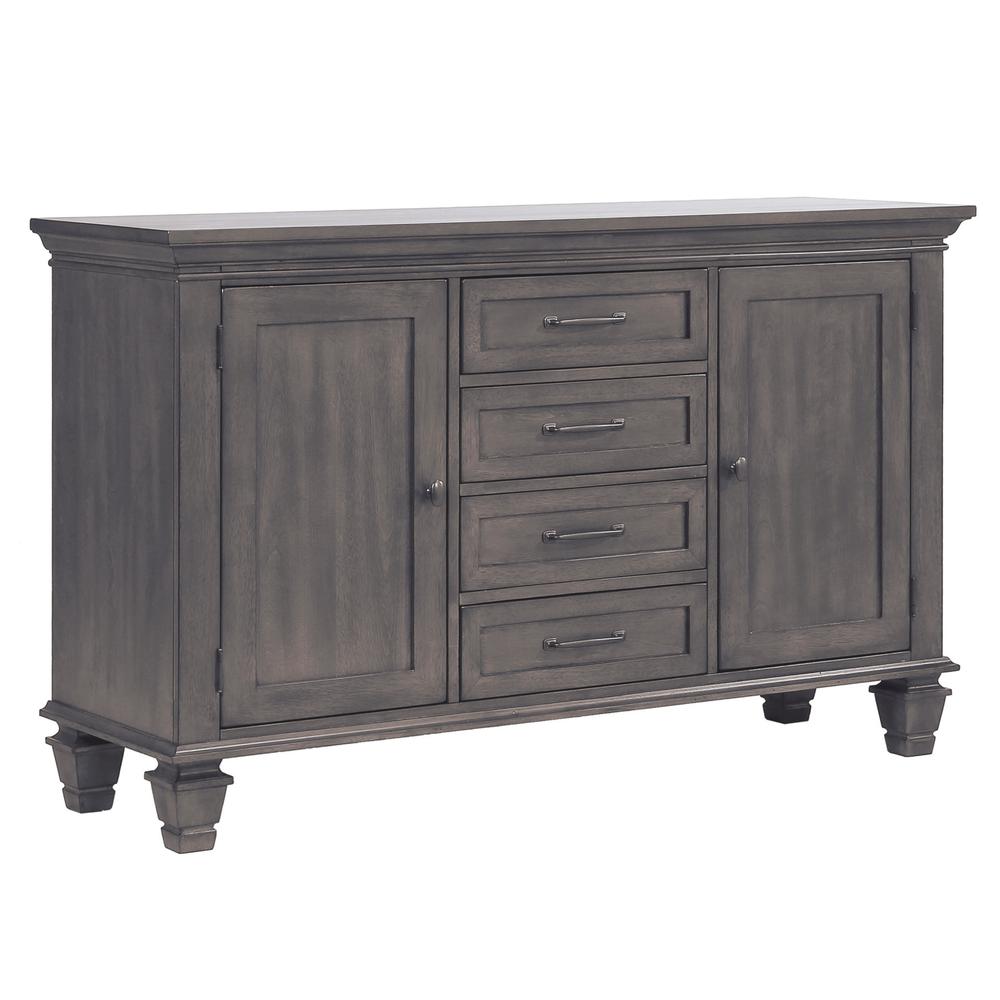 Sunset Trading Shades of Gray Buffet | 4 Drawers and 2 Storage Cabinets. Picture 10