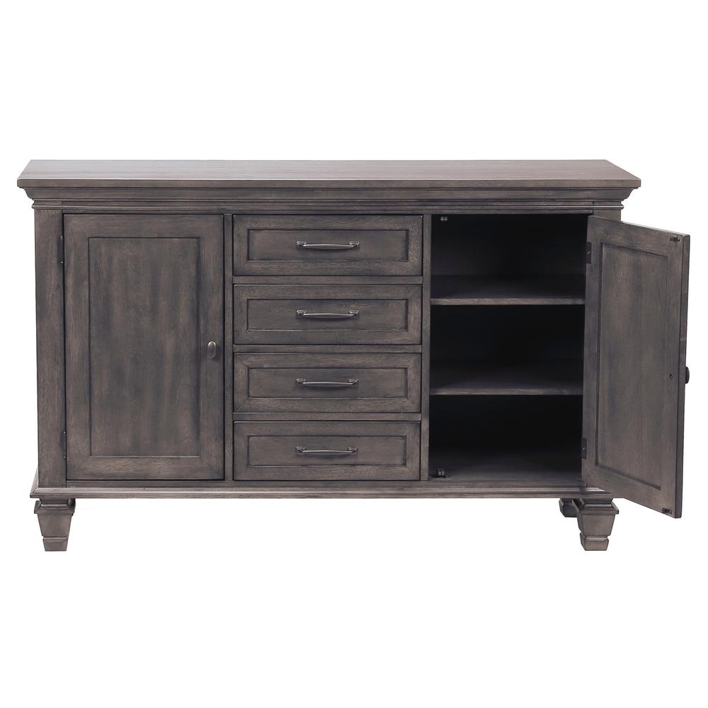 Sunset Trading Shades of Gray Buffet | 4 Drawers and 2 Storage Cabinets. The main picture.