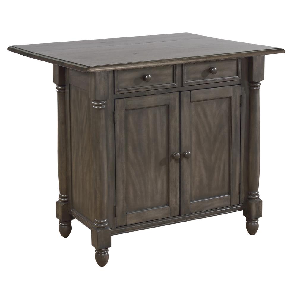 Shades of Gray Drop Leaf Kitchen Island. Picture 2