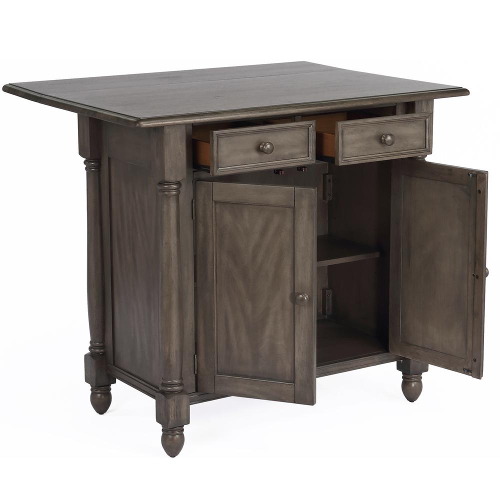 Shades of Gray Drop Leaf Kitchen Island. Picture 5