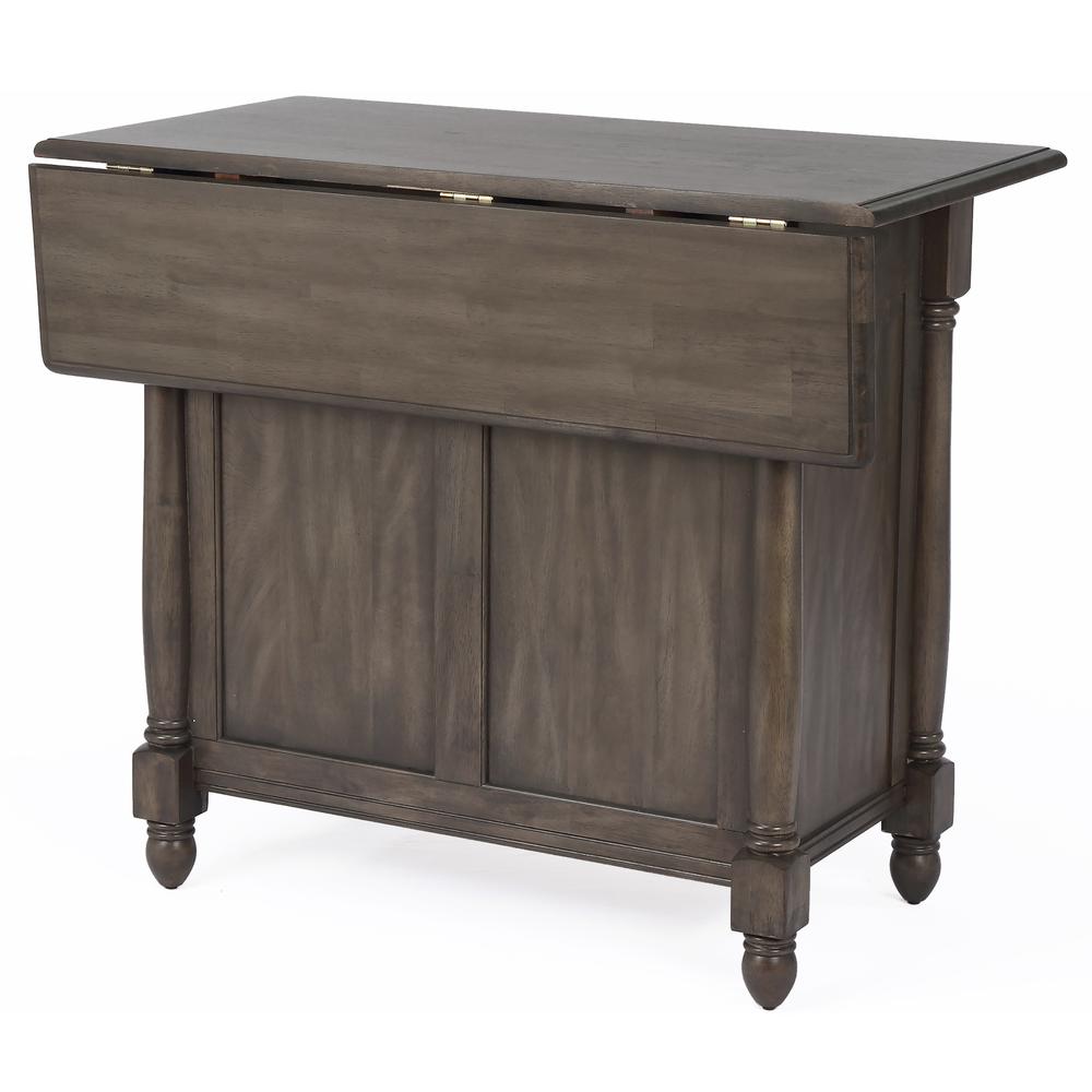 Shades of Gray Drop Leaf Kitchen Island. Picture 3