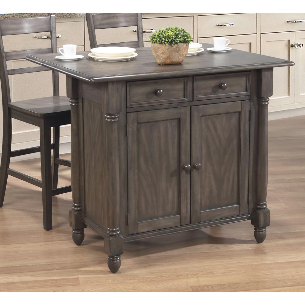 Shades of Gray Drop Leaf Kitchen Island. Picture 4