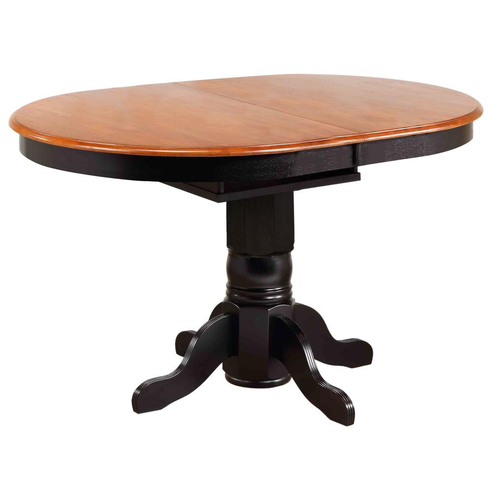 Black Cherry Selections 66" Oval Pedestal Extendable Butterfly Leaf Pub Table. Picture 4