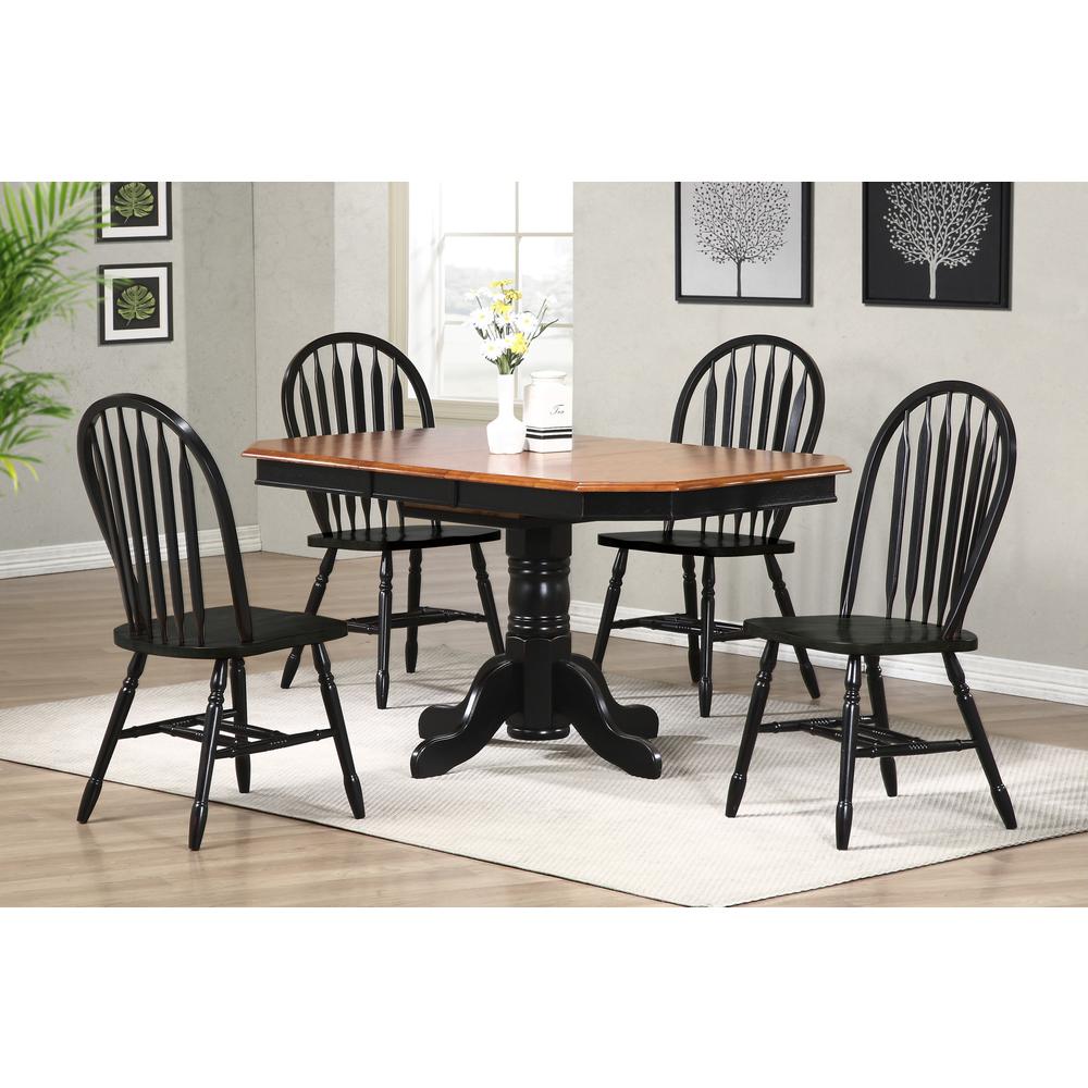 Black Cherry Selections 5 Piece 60" Oval Extendable Dining Set. Picture 4