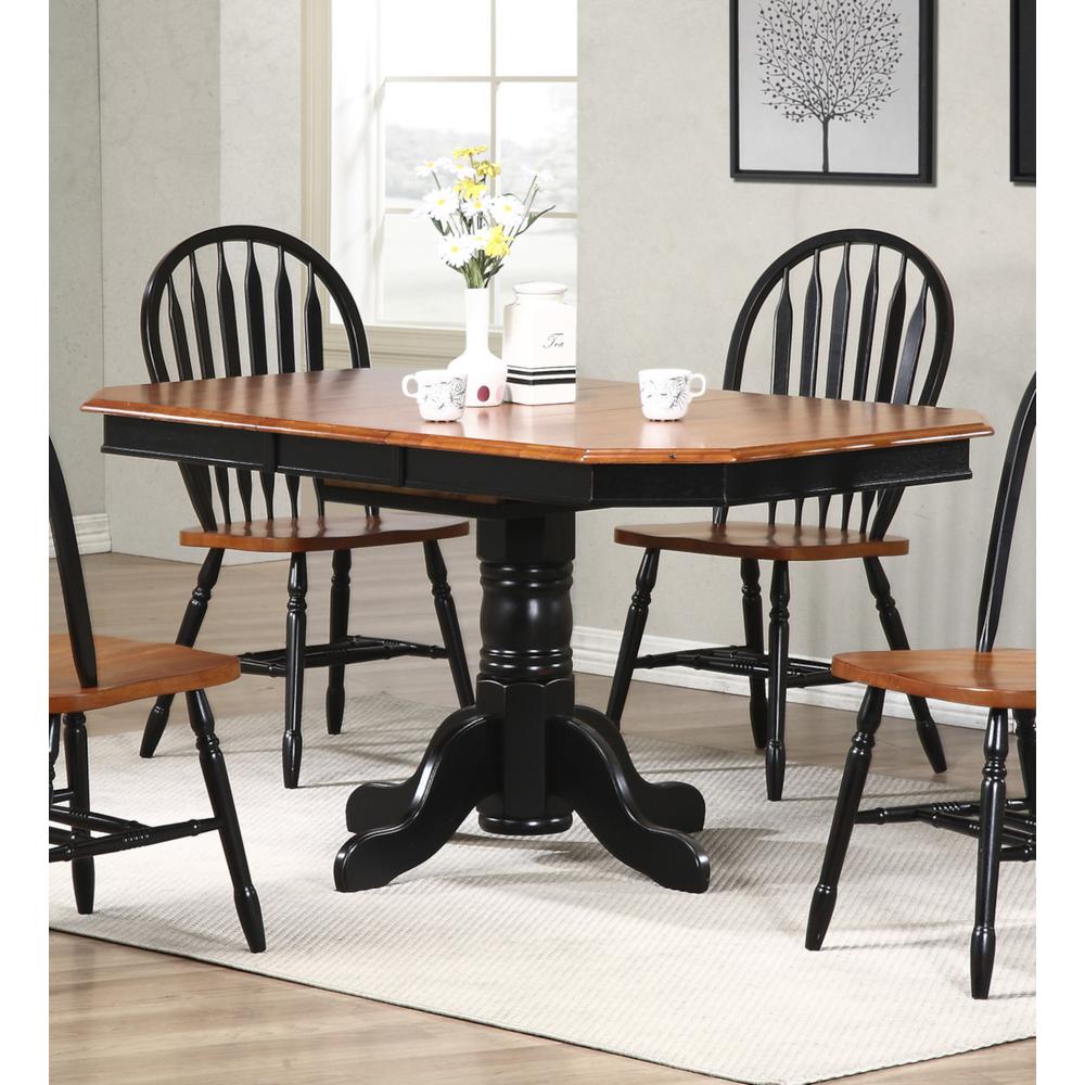 Black Cherry Selections 60" Oval Extendable Pedestal Dining Table. Picture 3
