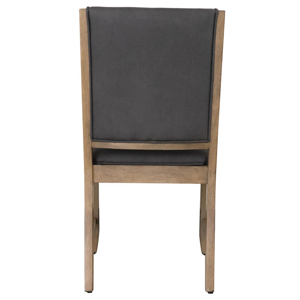 Sunset Trading Saunders Upholstered Dining Chairs | Set of 2 | Gray Upholstered Padded Seat and Back Parsons Sidechair | Brown Acacia Wood. Picture 5