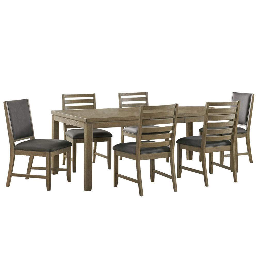 Saunders 7PC Extendable Dining Table Set. Picture 1