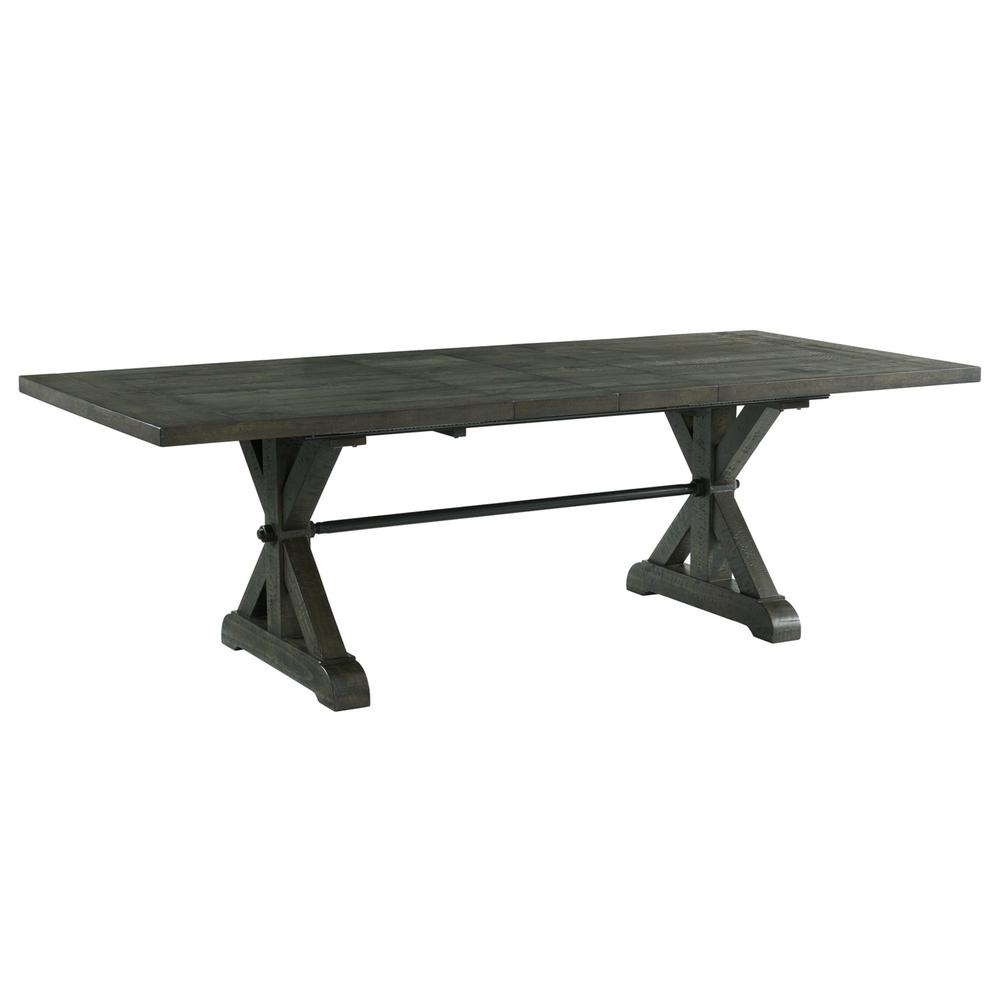 Trestle 96" Rectangular Extension Pedestal Dining Table. Picture 1