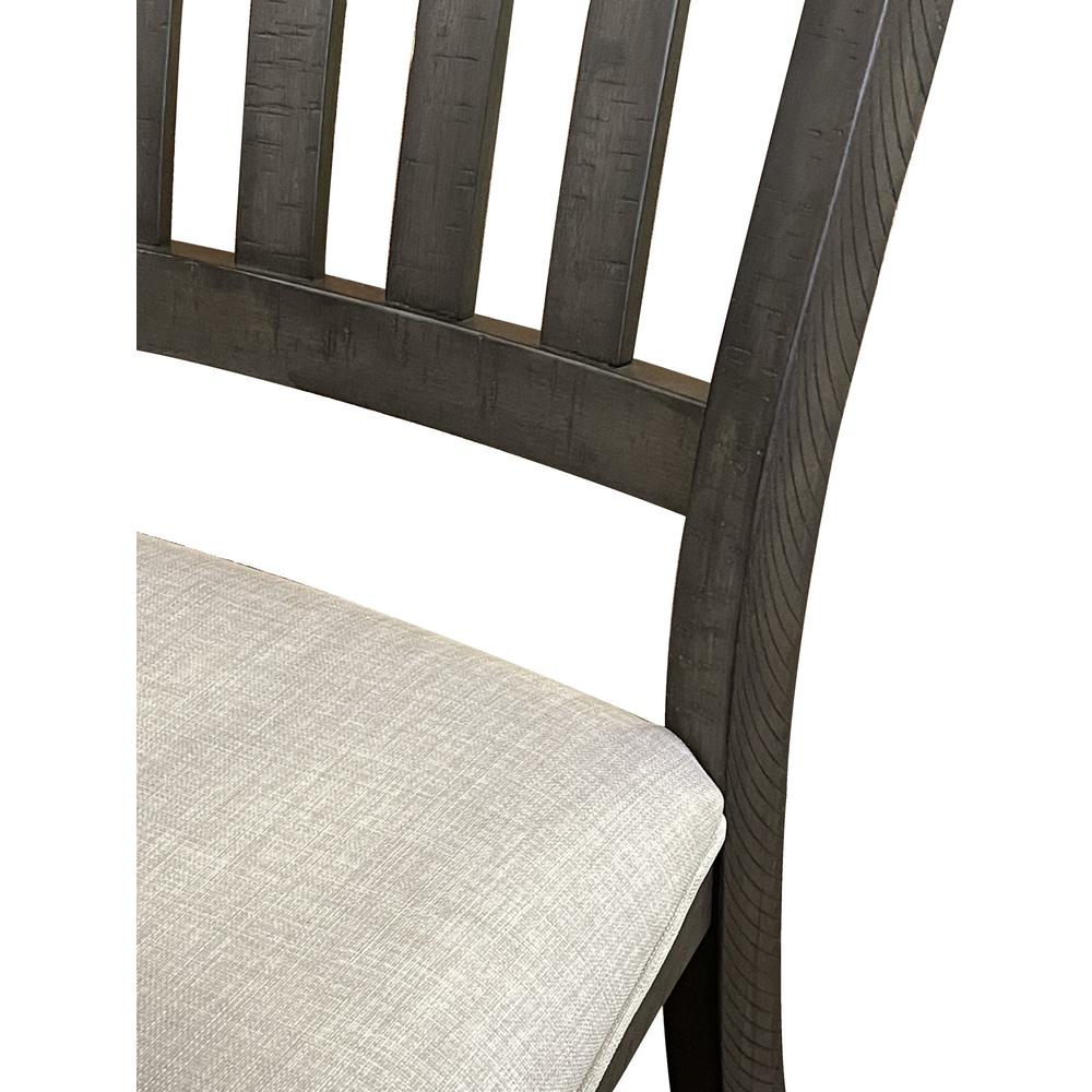 Trestle Slat Back Upholstered Dining Side Chair. Picture 2