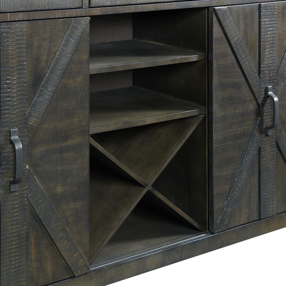 Trestle Server with 20 Bottle Wine Rack. Picture 1