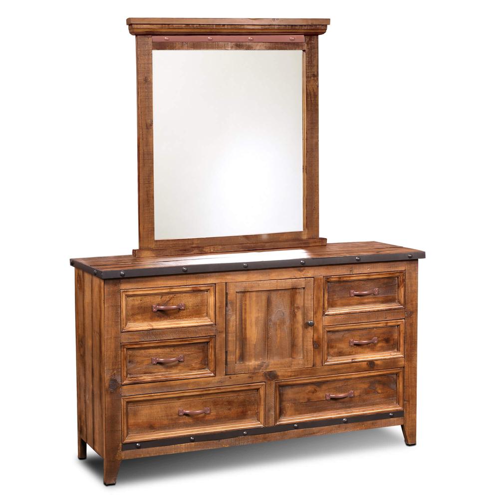 Rustic City Dresser with Mirror. Picture 1