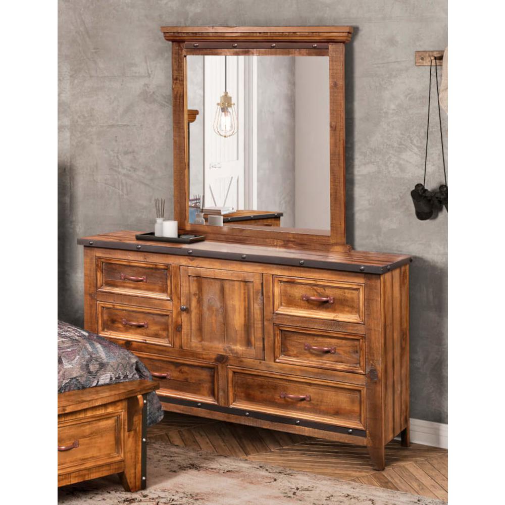 Rustic City Dresser with Mirror. Picture 5