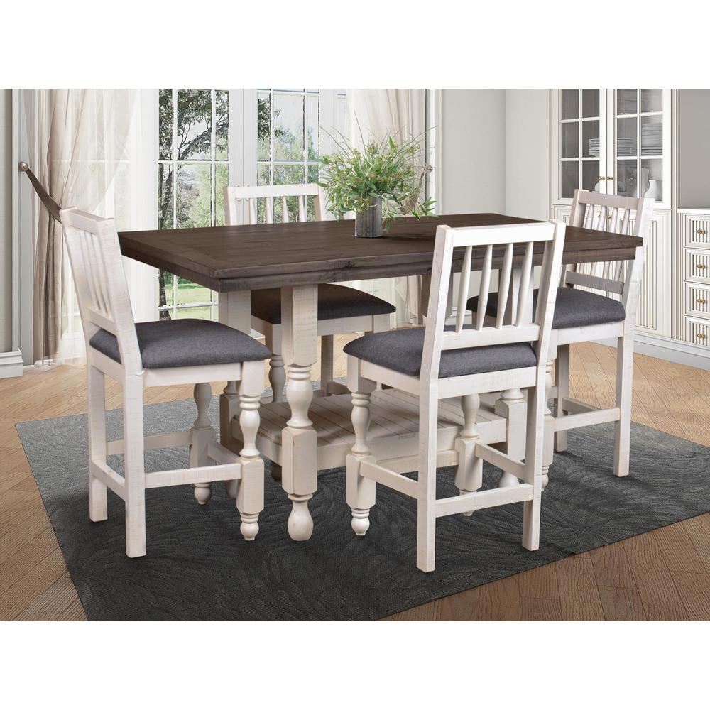 Rustic French 60" Rectangular Counter Height Dining Table Set. Picture 2