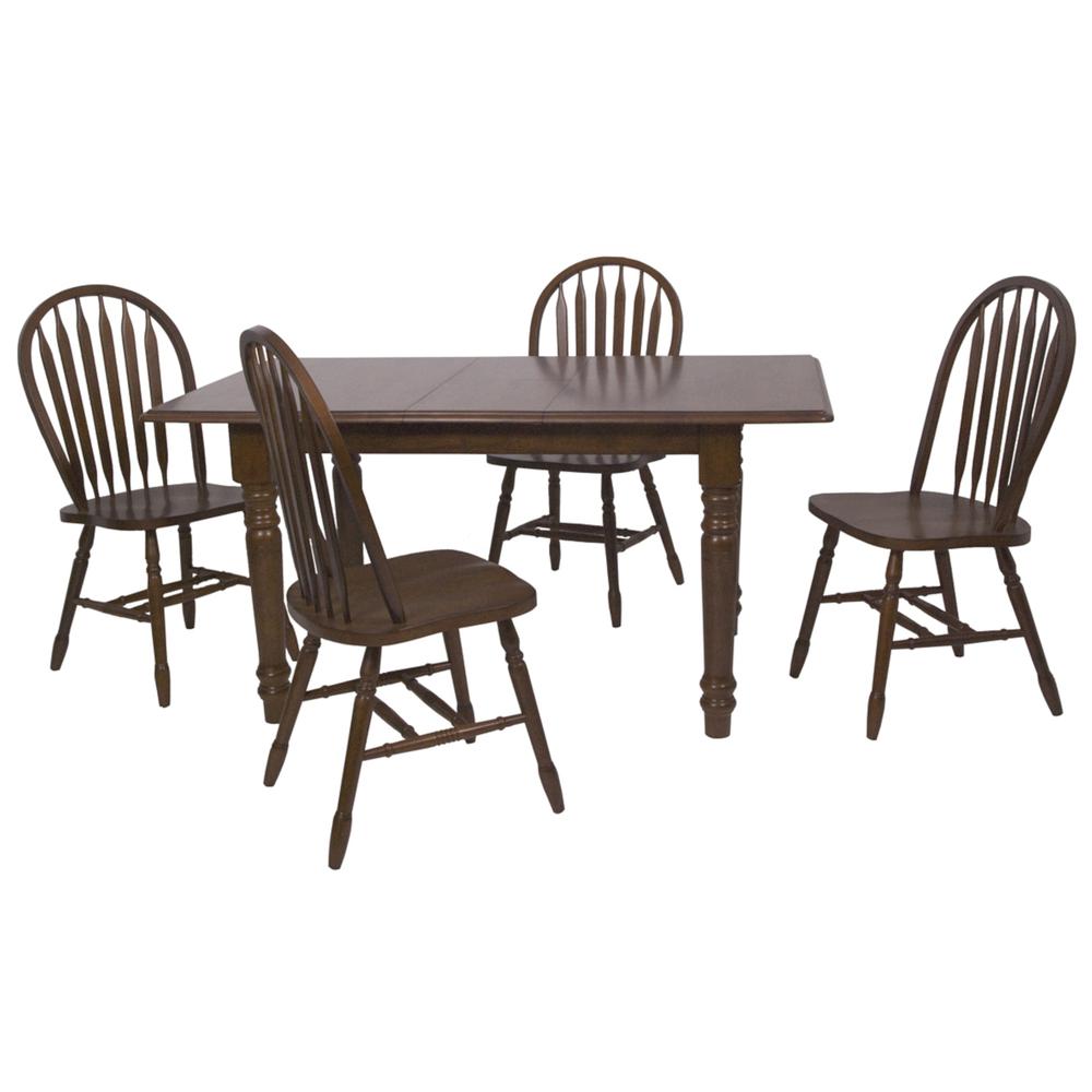 Andrews 5 Piece 60" Rectangular Extendable Dining Set. Picture 6