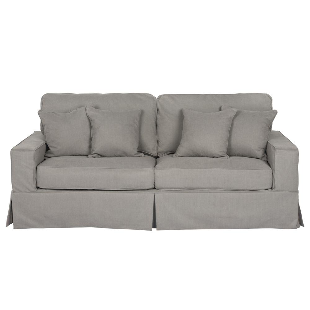 Americana Box Cushion Track Arm Slipcovered Sofa. Picture 3