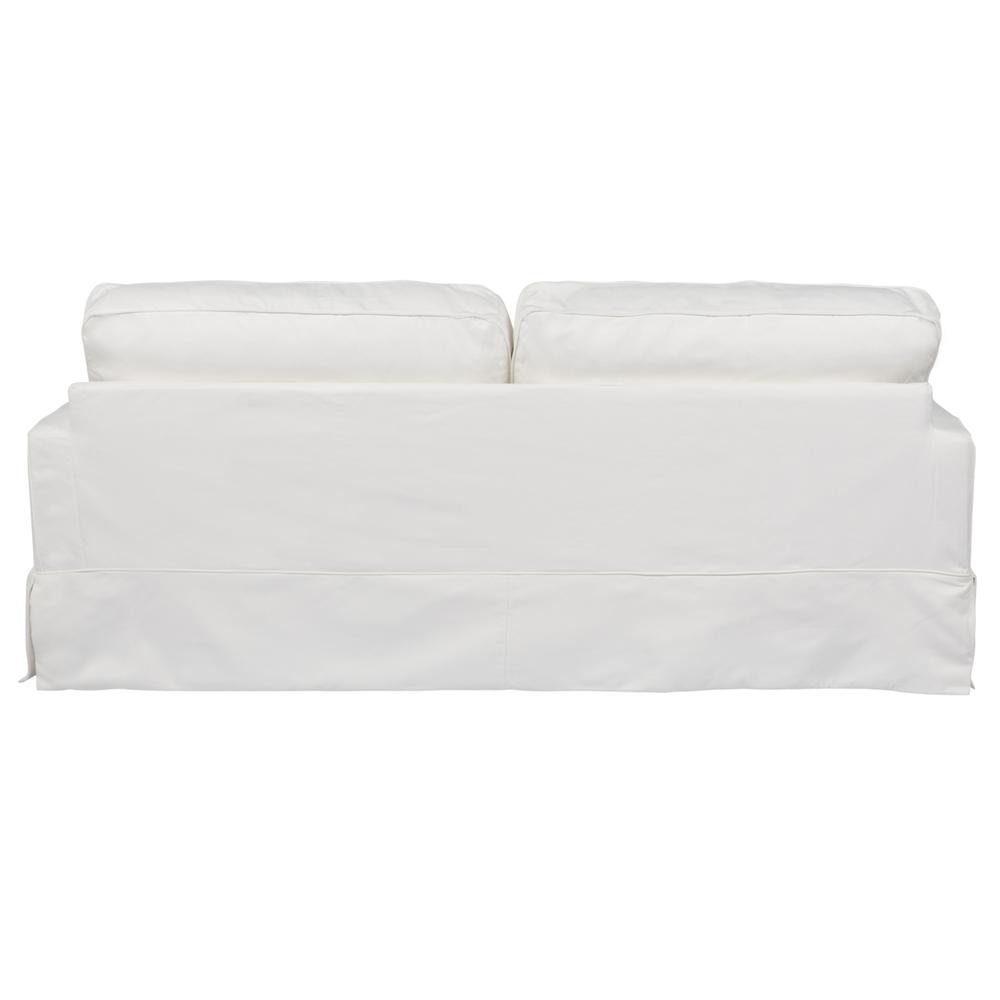 Sunset Trading Americana Slipcover for Box Cushion Track Arm Sofa | Stain Resistant Performance Fabric | White. Picture 3