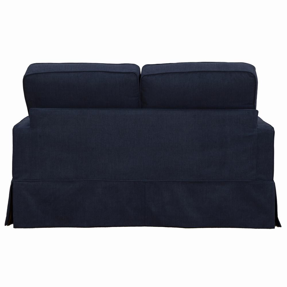 Sunset Trading Americana Slipcover Only for Box Cushion Track Arm Loveseat | Stain Resistant Performance Fabric | Navy Blue. Picture 5
