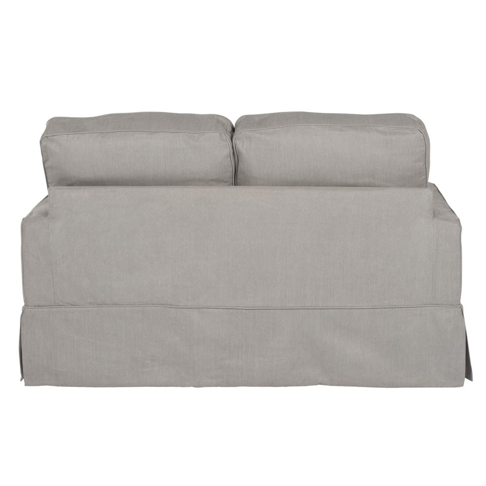 Sunset Trading Americana Slipcover for Box Cushion Track Arm Loveseat | Stain Resistant Performance Fabric | Gray. Picture 3