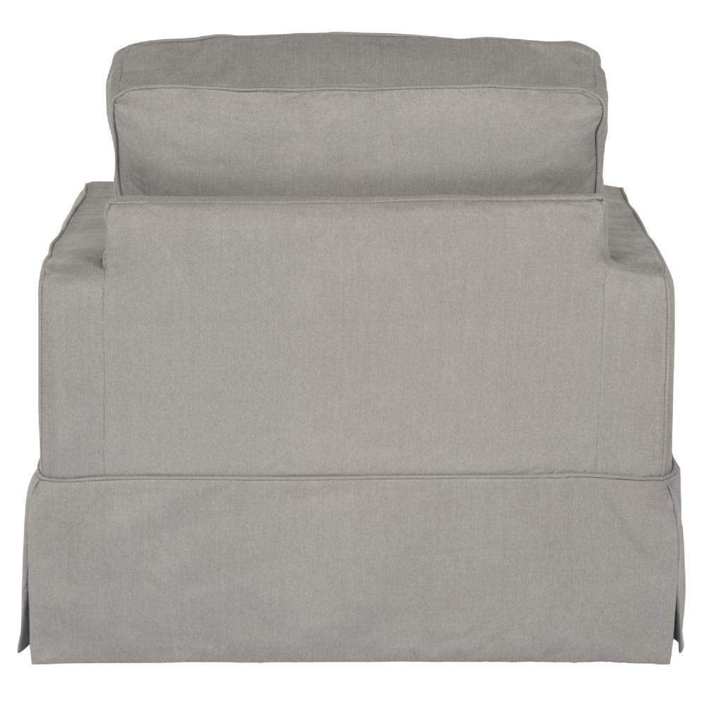 Sunset Trading Americana Slipcover for Box Cushion Track Arm Chair | Stain Resistant Performance Fabric | Gray. Picture 2