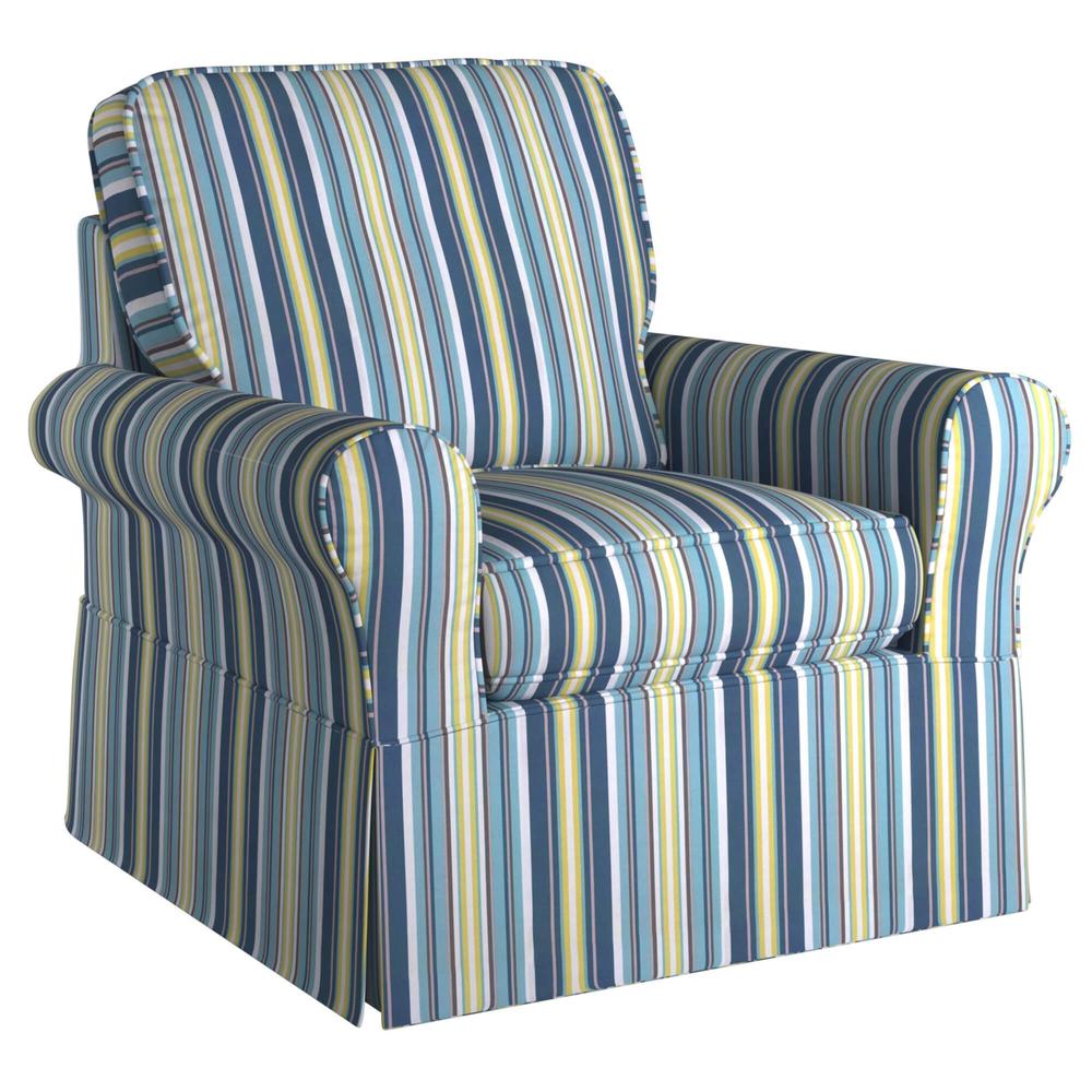 Horizon Slipcovered Swivel Rocking Chair. Picture 1