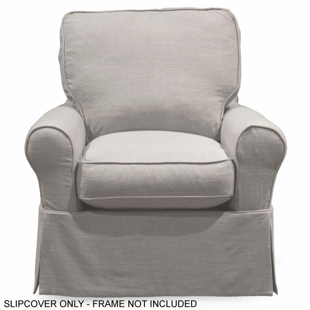 Sunset Trading Horizon Slipcover for Box Cushion Chair | Light Gray. Picture 1