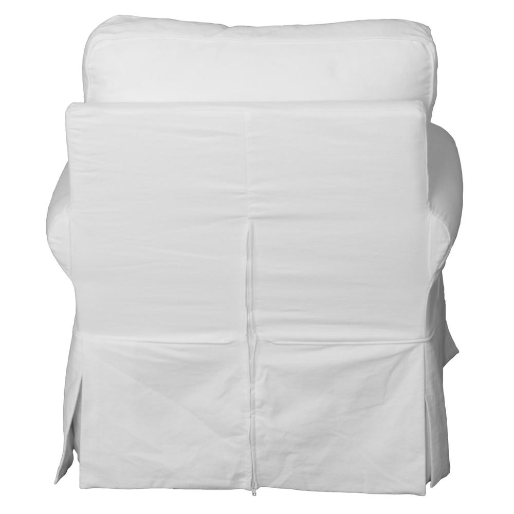 Sunset Trading Horizon Slipcover for Box Cushion Chair | Warm White. Picture 3