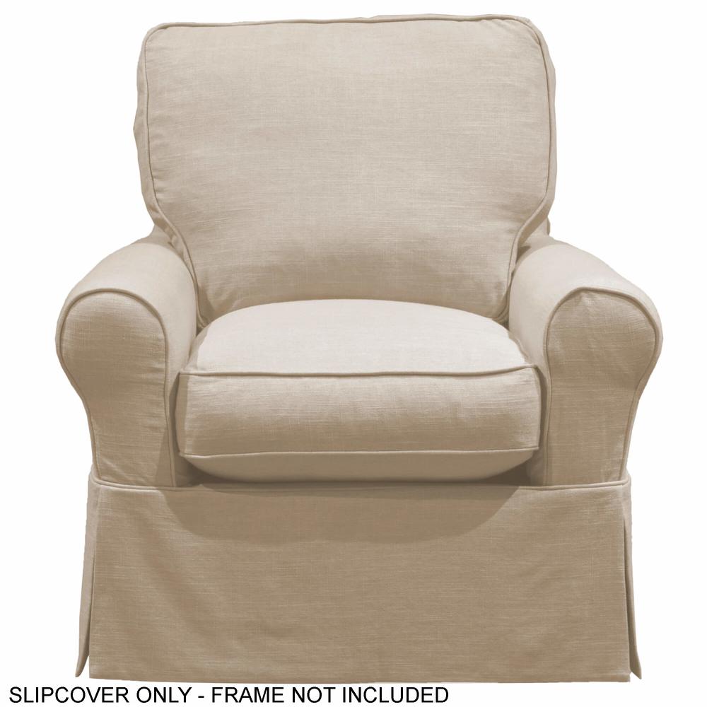 Sunset Trading Horizon Slipcover Box Cushion Chair | Linen. Picture 2