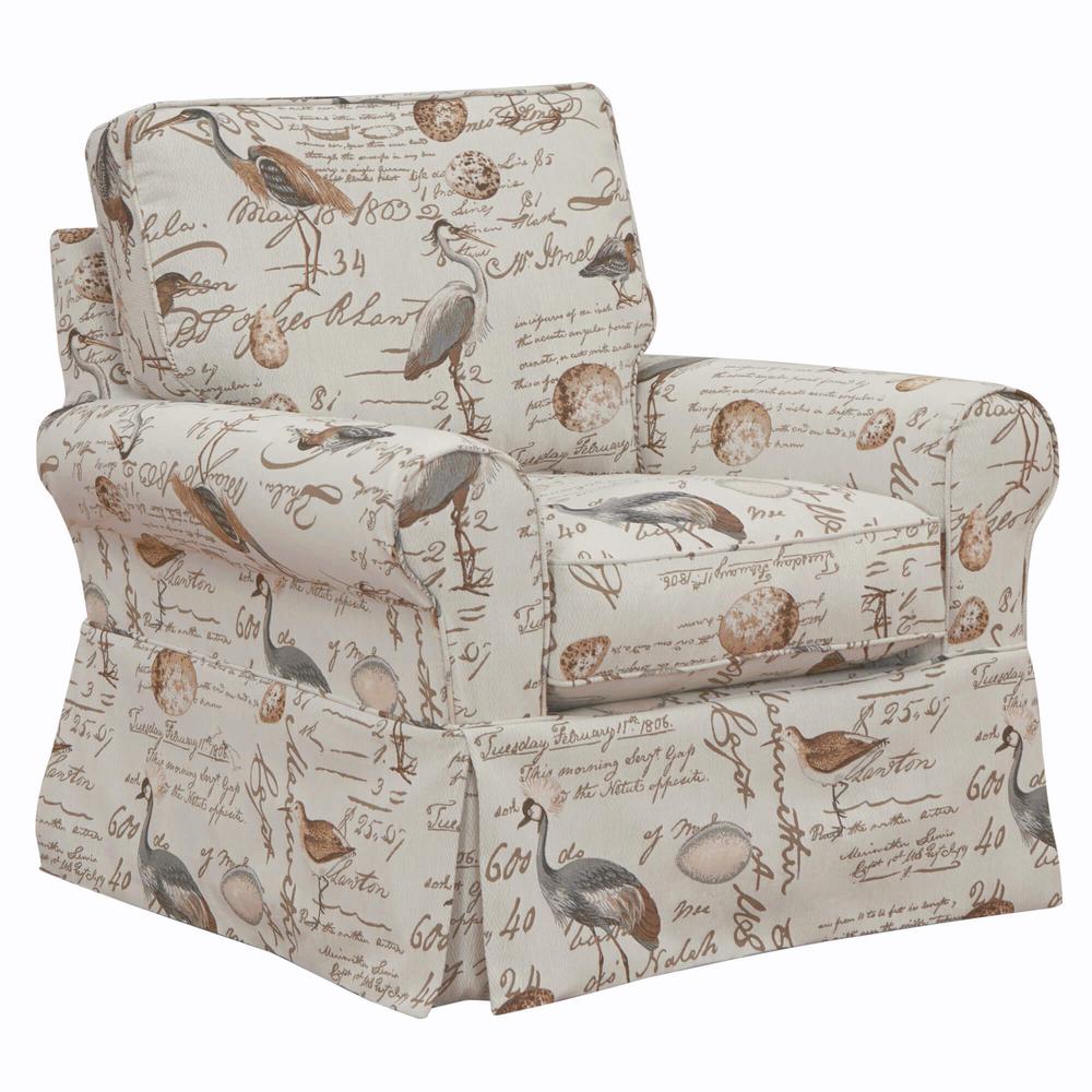 Sunset Trading Horizon Slipcover Box Cushion Chair | Bird Script. Picture 6