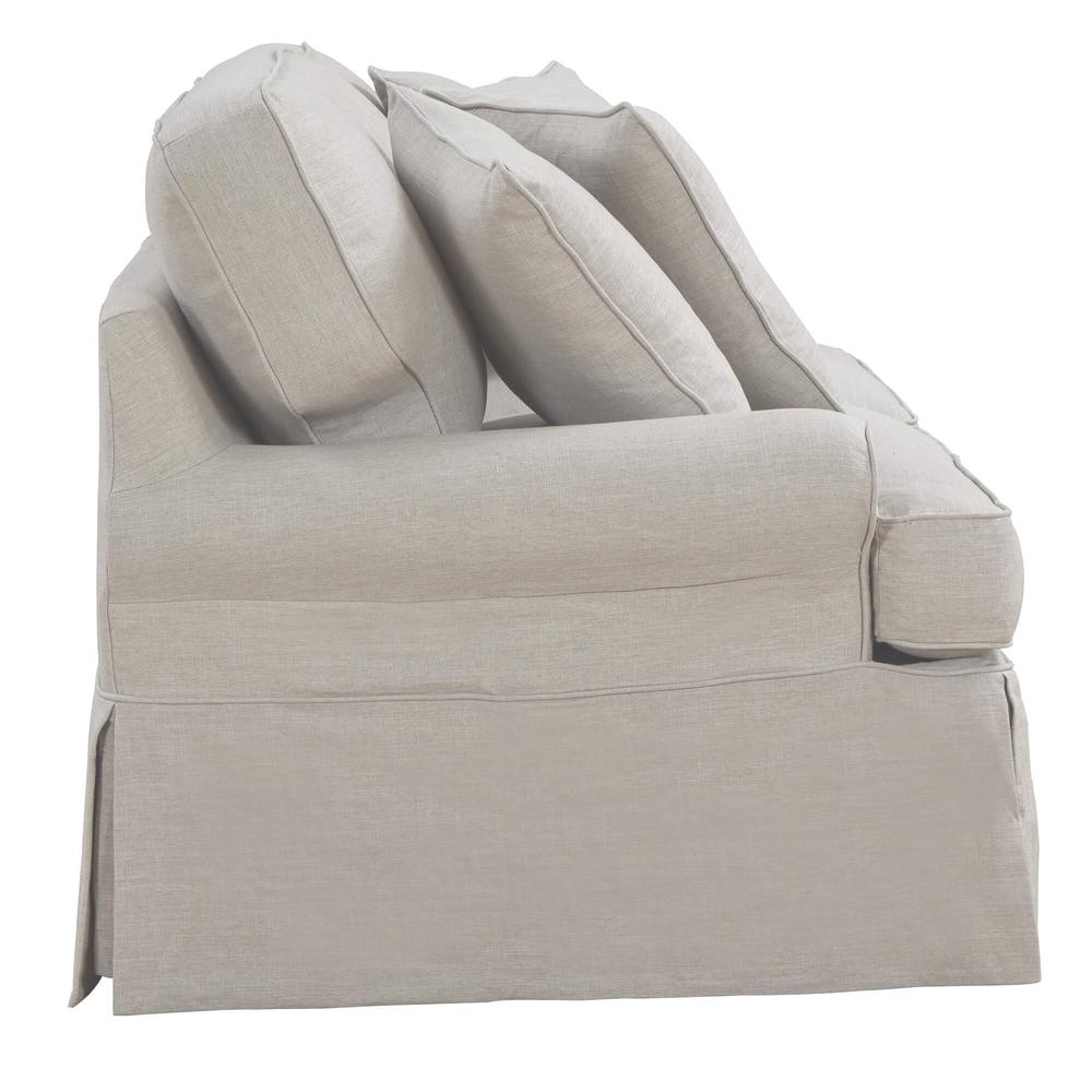 Sunset Trading Horizon T-Cushion Slipcovered Sofa | Light Gray. Picture 2