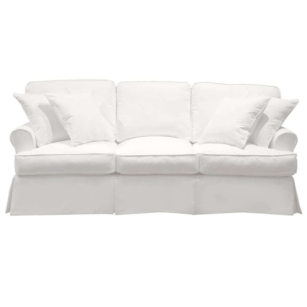 Sunset Trading Horizon T-Cushion Slipcovered Sofa | Warm White. Picture 5