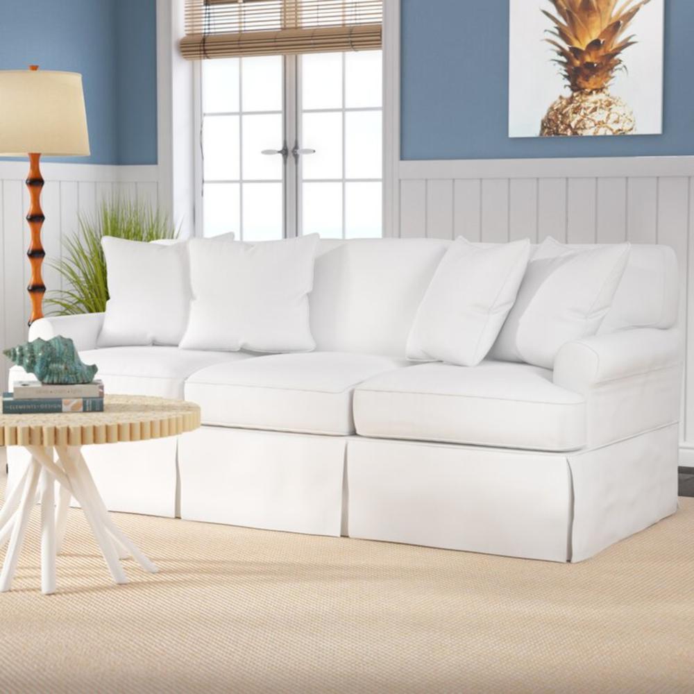 Sunset Trading Horizon T-Cushion Slipcovered Sofa | Warm White. Picture 3