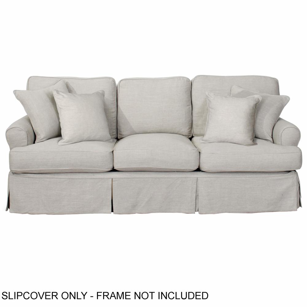 Sunset Trading Horizon Slipcover for T-Cushion Sofa | Light Gray. Picture 1