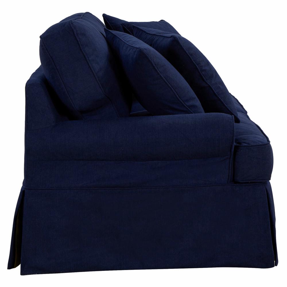 Sunset Trading Horizon Slipcover for T-Cushion Sofa | Stain Resistant Performance Fabric | Navy Blue. Picture 3