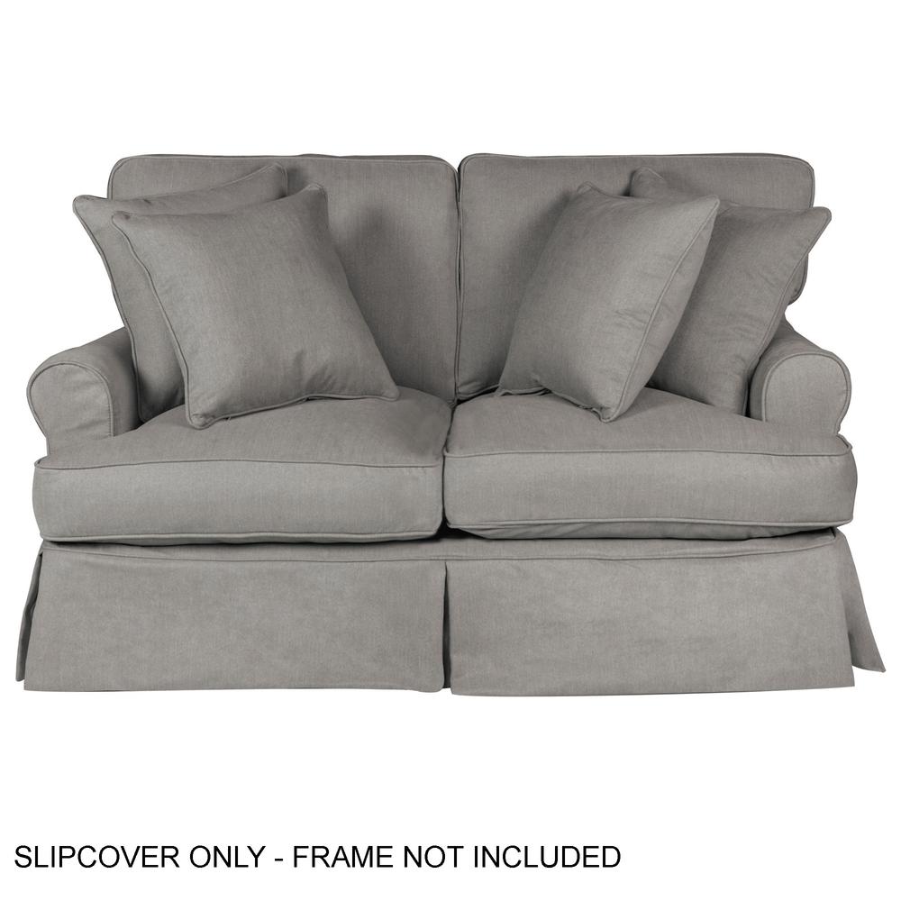 Sunset Trading Horizon Slipcover for T-Cushion Loveseat | Stain Resistant Performance Fabric | Gray. The main picture.