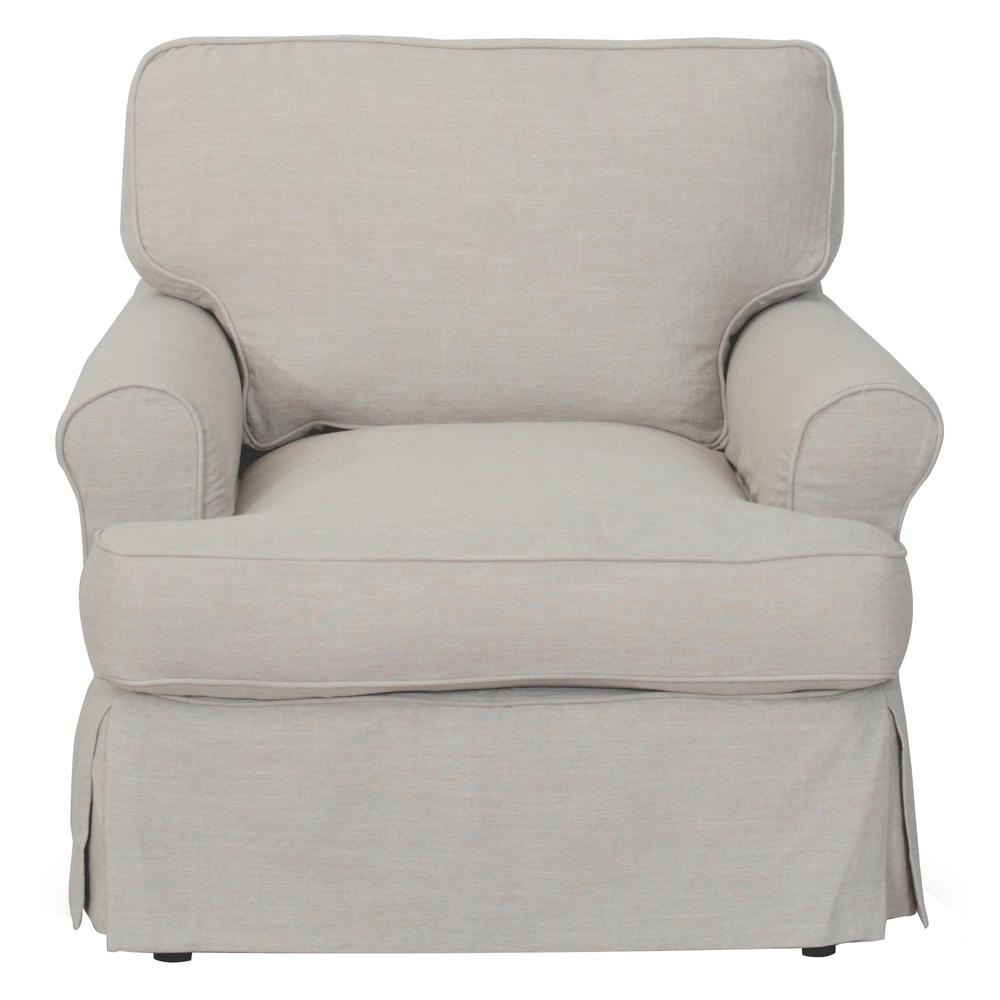 Sunset Trading Horizon Slipcovered T-Cushion Chair | Light Gray. Picture 5